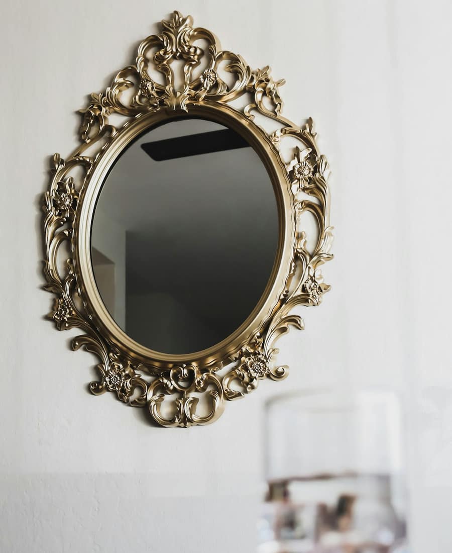 Brushed Brass Round Mirror