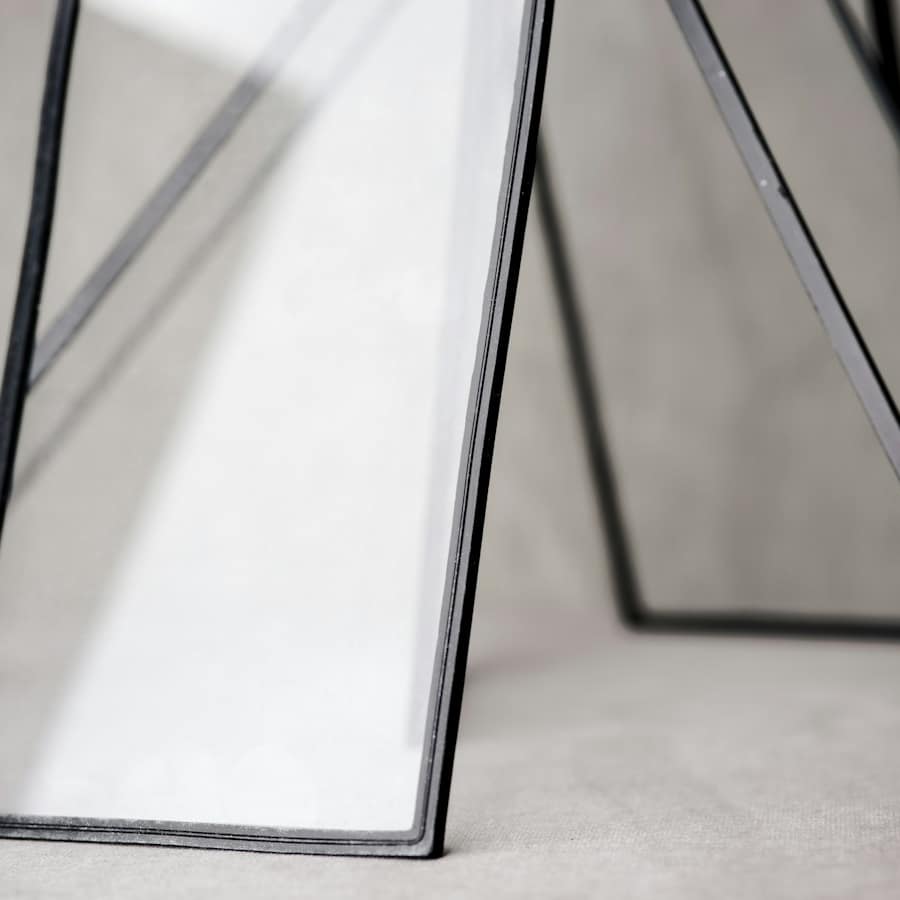 Slim Black Rectangle Mirror