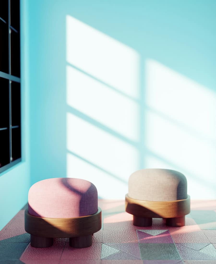 Velvet Ottoman Cube